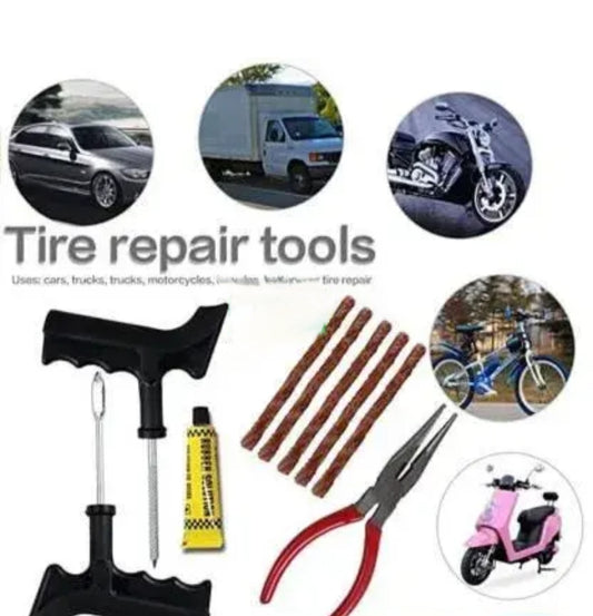 Emergency Tubeless Tire Puncture Repair Kit for Car & Bike