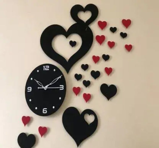 Graceful Heart Love Theme DIY Acrylic 3D Wall Clock