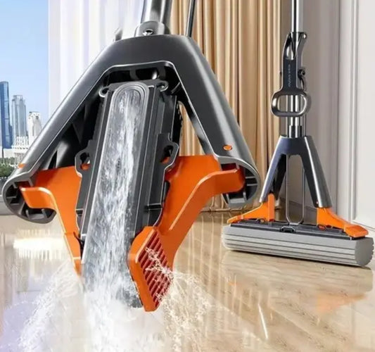 Heavy-Duty Self-Squeeze Roller Mop | Super Absorbent PVA Sponge for Tile & Laminate Floors