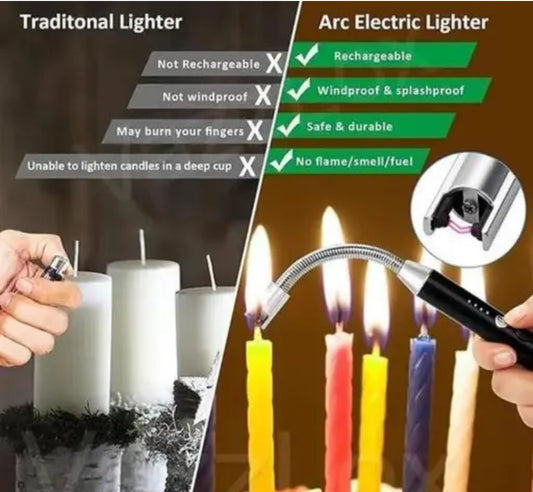 Flexible USB Rechargeable Electric Arc Lighter for Kitchen & Candle