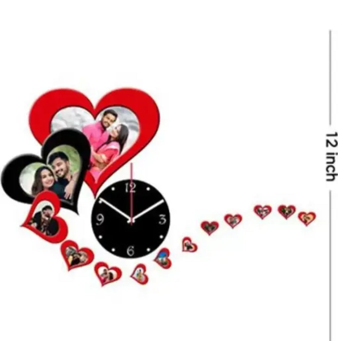 Graceful Heart Love Theme DIY Acrylic 3D Wall Clock