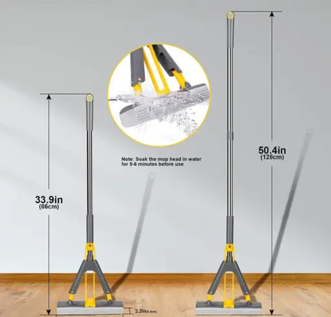 Heavy-Duty Self-Squeeze Roller Mop | Super Absorbent PVA Sponge for Tile & Laminate Floors