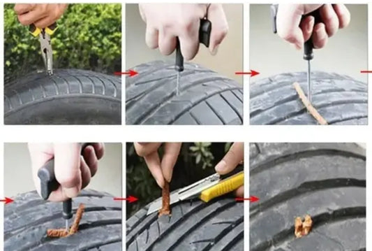 Emergency Tubeless Tire Puncture Repair Kit for Car & Bike