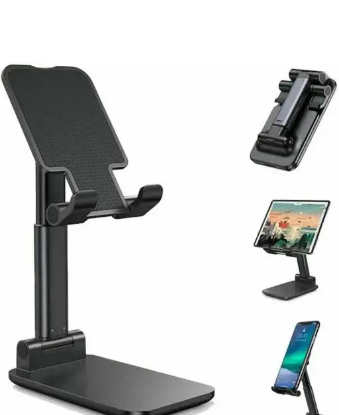 Adjustable, Foldable Mobile Phone Stand with Anti-Skid Base.
