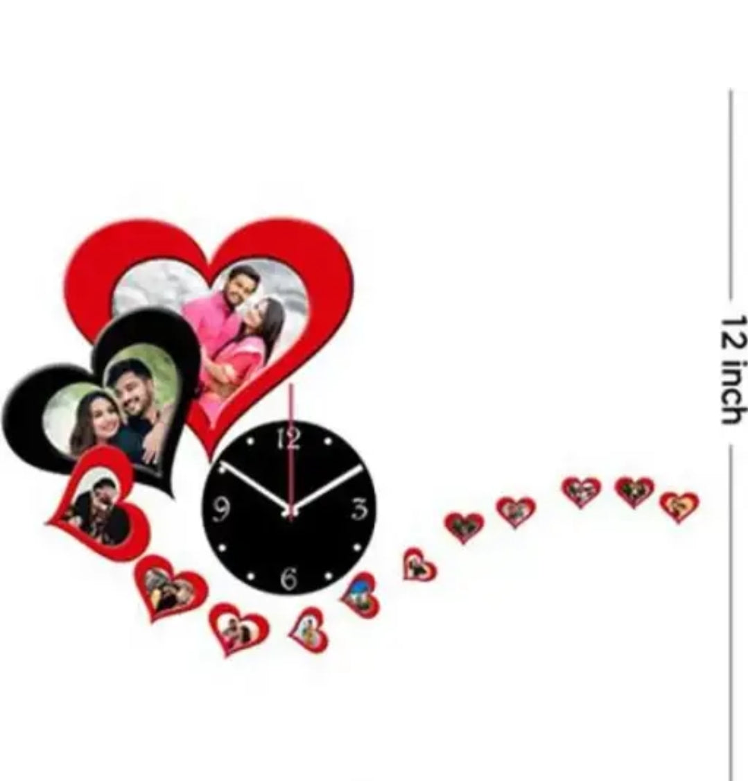 Graceful Heart Love Theme DIY Acrylic 3D Wall Clock