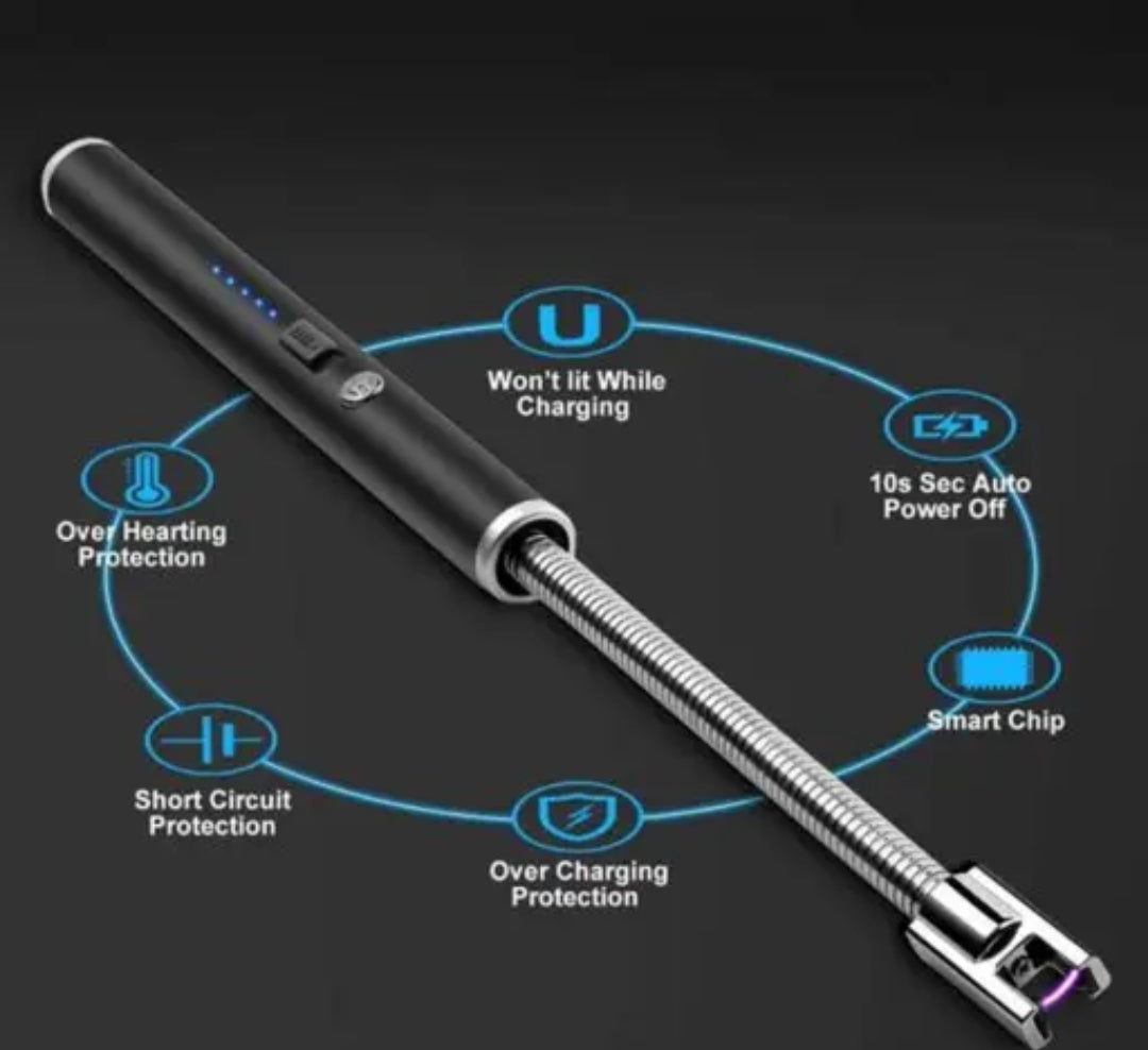 Flexible USB Rechargeable Electric Arc Lighter for Kitchen & Candle